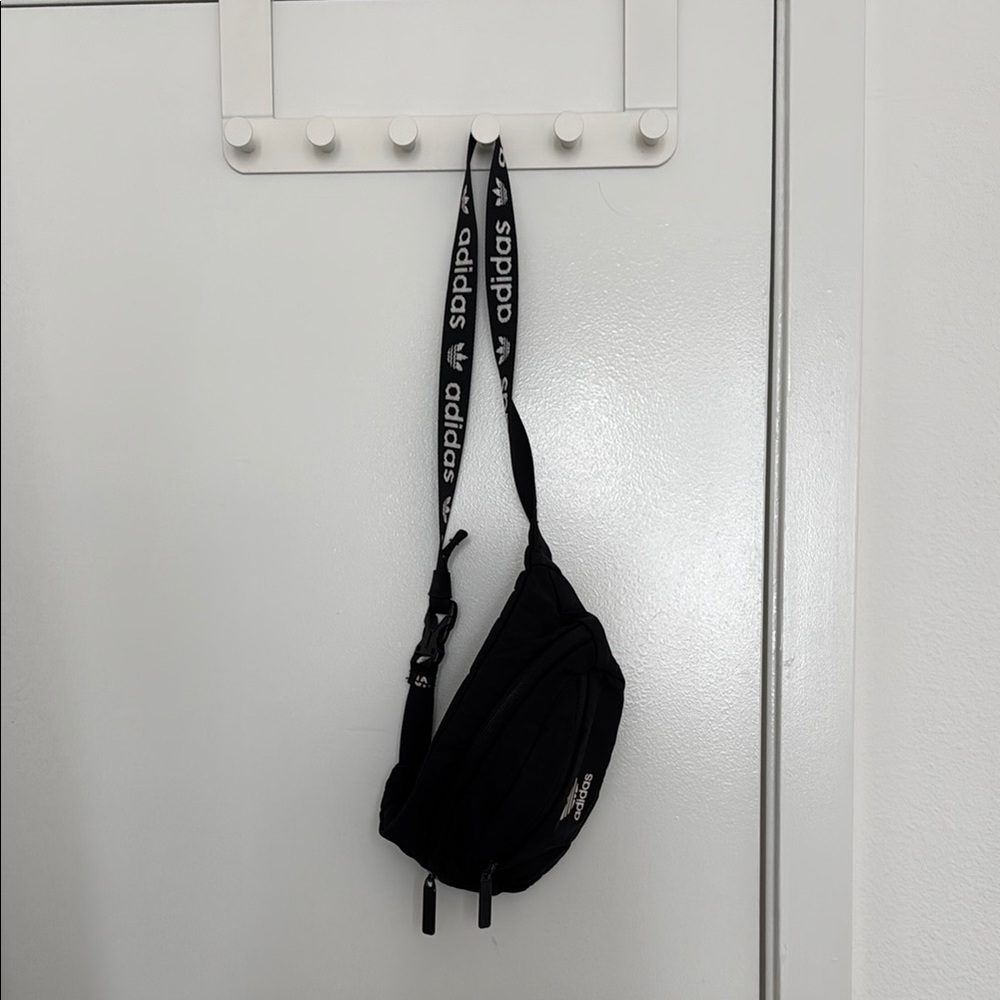 Adidas Black Sling Bag with Logo Strap